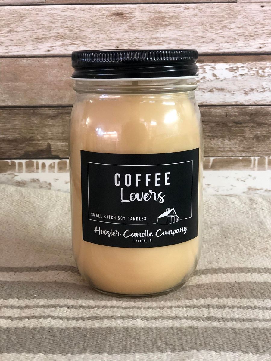 Coffee Lovers Scented Black Label Candle by Hoosier Candle Company 16oz
